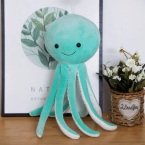 peluche pieuvre ventouse verte