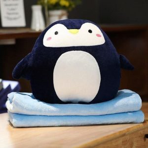 peluche pingouin couverture chauffe-mains