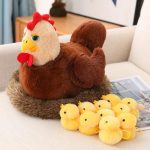 peluche poule kawaii famille