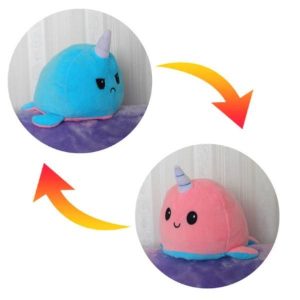 peluche réversible baleine