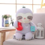 peluche rose pour enfant paresseux