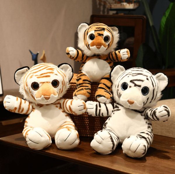 peluche tigre gros yeux