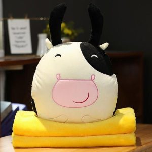 peluche vache chauffe-mains
