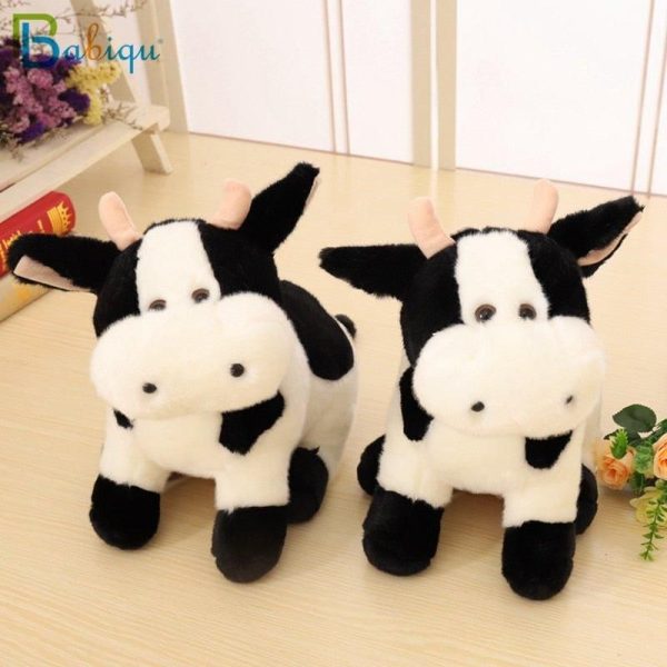 peluche vache noire et blanche